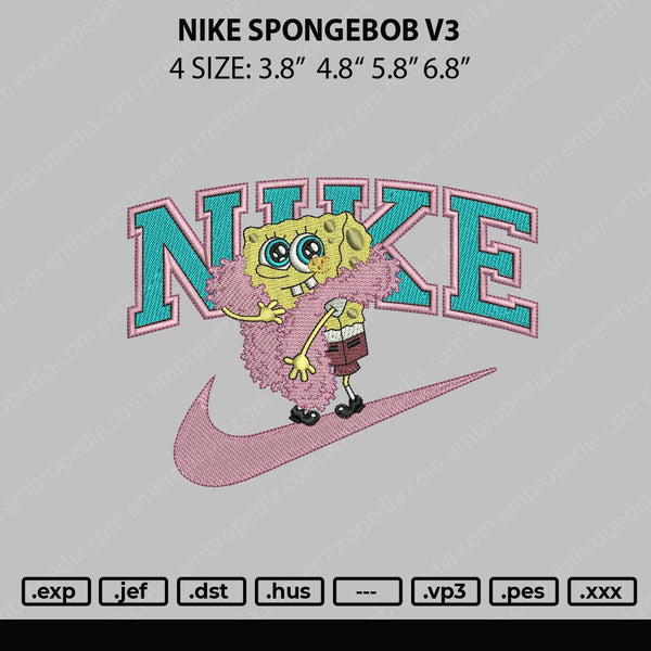 Nike Spongebob V2 Embroidery File 4 sizes