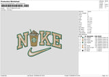 Nike Coffee 003 Embroidery File 6 sizes