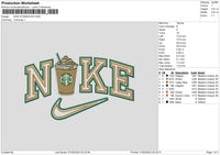 Nike Coffee 003 Embroidery File 6 sizes