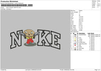 Nike Stewie Griffin Embroidery File 5 sizes