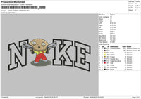 Nike Stewie Griffin Embroidery File 5 sizes