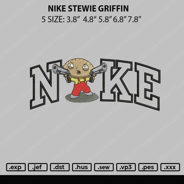 Nike Stewie Griffin Embroidery File 5 sizes