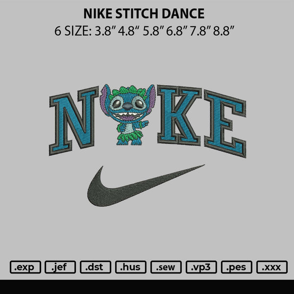 Nike Stitch Dance Embroidery File 6 sizes