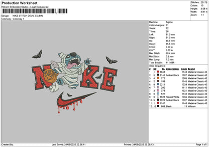 Nike Stitch Blood 02 Embroidery File 6 sizes