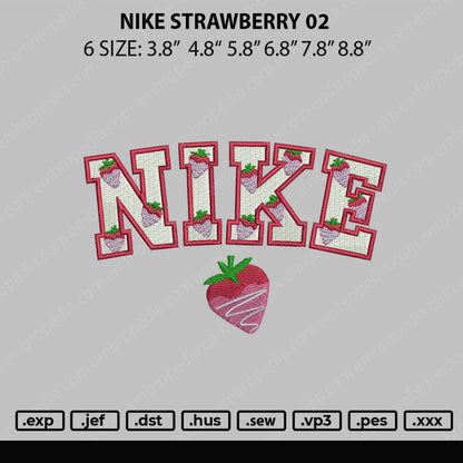 Nike Strawberry 02 Embroidery File 6 sizes