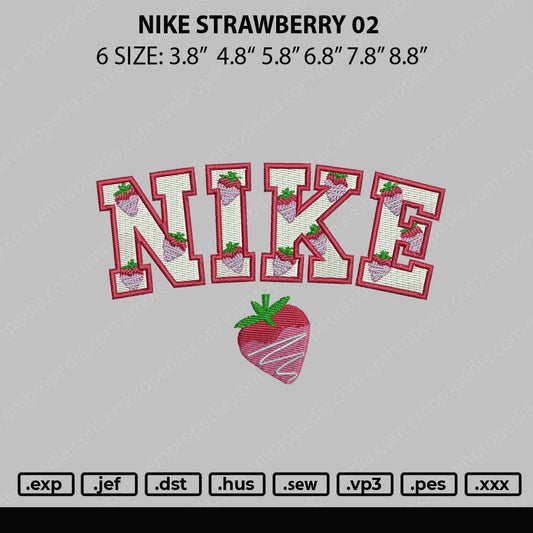 Nike Strawberry 02 Embroidery File 6 sizes