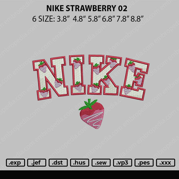 Nike Strawberry 02 Embroidery File 6 sizes