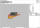 Nike Swoosh Flame Embroidery File 6 sizes