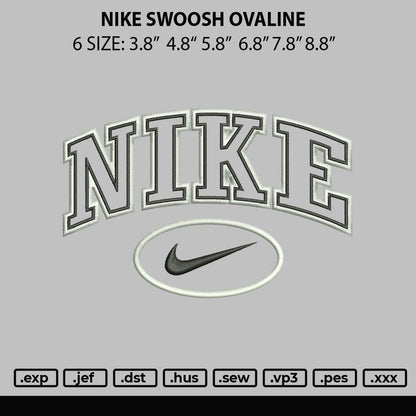 Nike Swoosh Ovaline Embroidery File 6 sizes