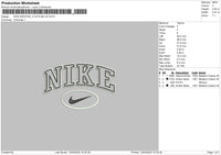 Nike Swoosh Ovaline Embroidery File 6 sizes