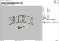 Nike Swoosh Ovaline Embroidery File 6 sizes