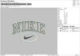 Nike Swoosh Ovaline Embroidery File 6 sizes