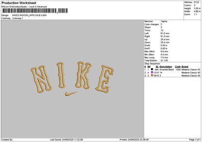 Nike Swoosh App 2406 Embroidery File 6 sizes