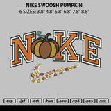 Nike Swoosh Pumpkin Embroidery File  6 sizes