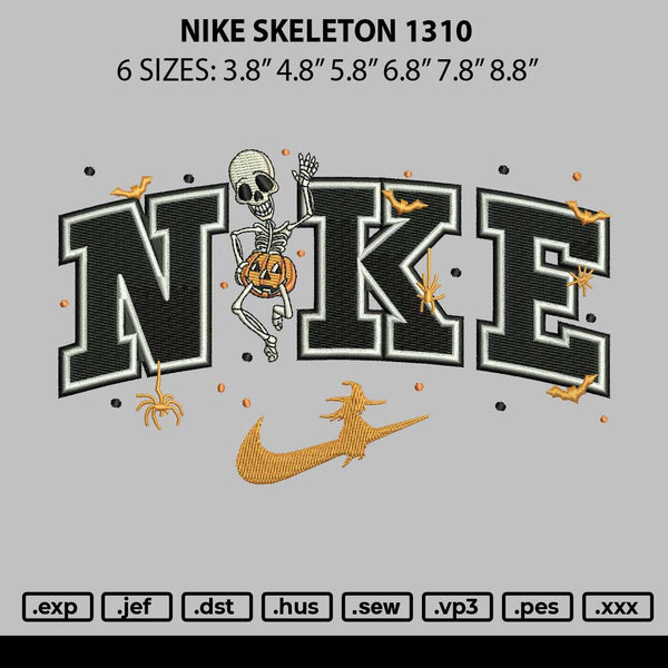 Nike Skeleton 1310 Embroidery File 6 sizes