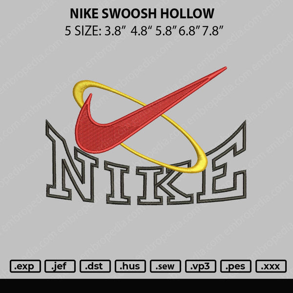 Nike Swoosh Hollow Embroidery File 5 sizes