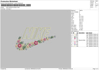 Nike Swoosh Flower Embroidery File 6 sizes