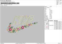 Nike Swoosh Flower Embroidery File 6 sizes