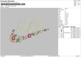 Nike Swoosh Flower Embroidery File 6 sizes