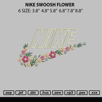 Nike Swoosh Flower Embroidery File 6 sizes