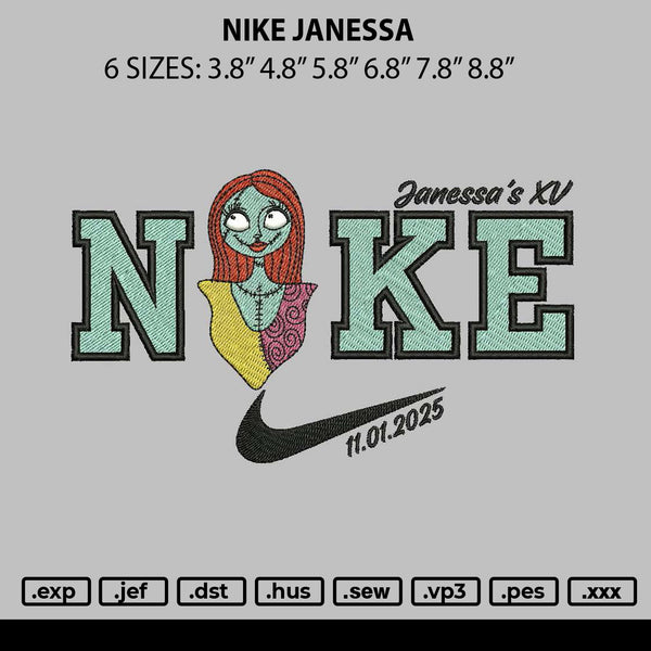 Nike Jenessa Embroidery File 6 sizes