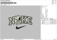 Nike Snoopy 1908 Embroidery File 6 sizes