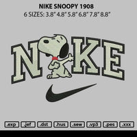 Nike Snoopy 1908 Embroidery File 6 sizes