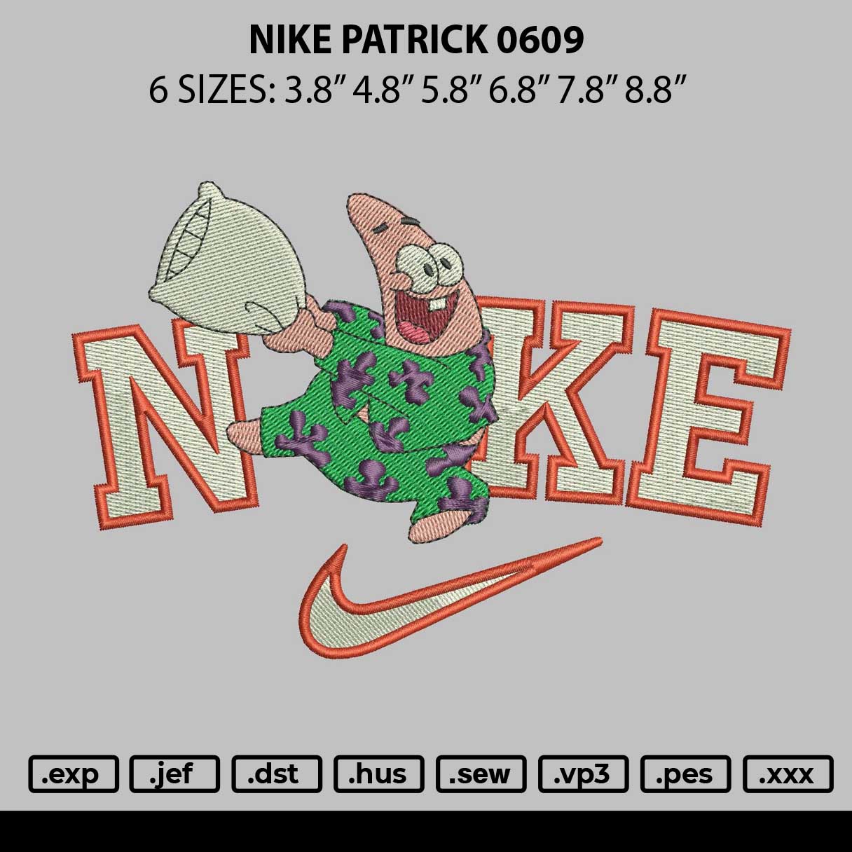 Nike Patrcik 0609 Embroidery File 6 sizes