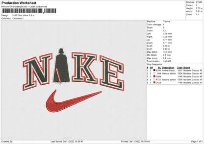 Nike Star W Embroidery File 6 sizes