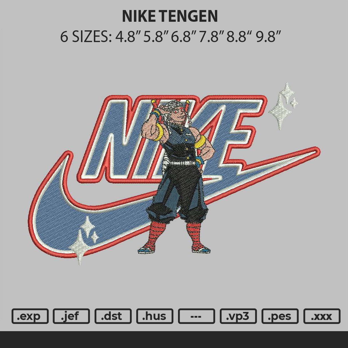 Nike Tengen Embroidery File 6 sizes