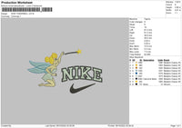 Nike Tinkerbell 02 Embroidery File 6 sizes