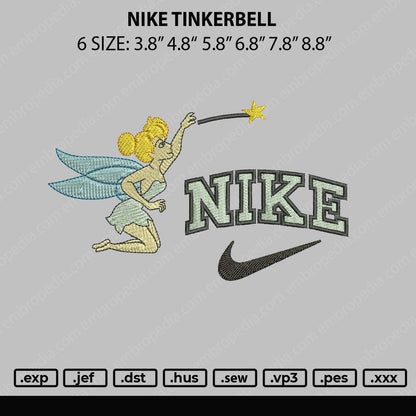 Nike Tinkerbell 02 Embroidery File 6 sizes