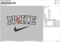 Nike Toadette Embroidery File 6 sizes