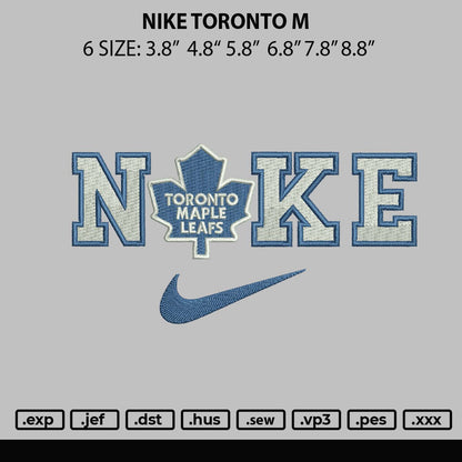 Nike Toronto M Embroidery File 6 sizes