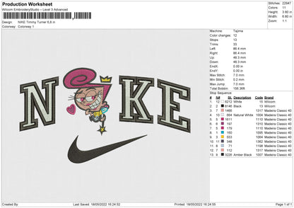 Nike Timmy Turner Embroidery File 4 size