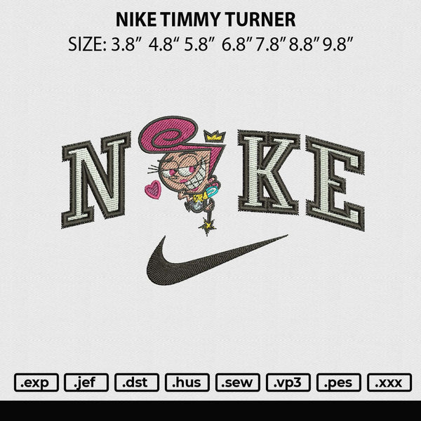 Nike Timmy Turner Embroidery File 4 size