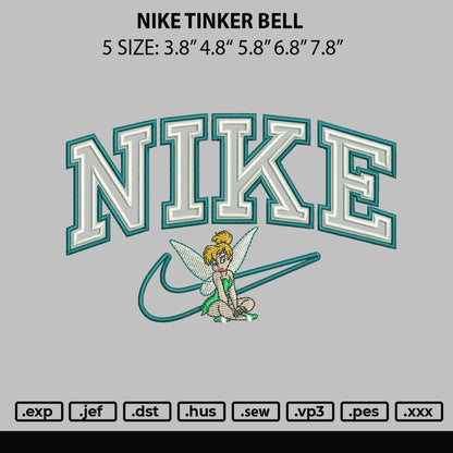 Nike Tinker Bell Embroidery File 5 sizes