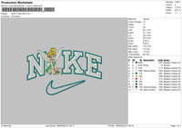 Nike Tinker Bell Embroidery File 5 sizes