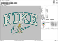 Nike Tinker Bell Embroidery File 5 sizes