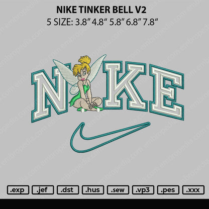 Nike Tinker Bell Embroidery File 5 sizes