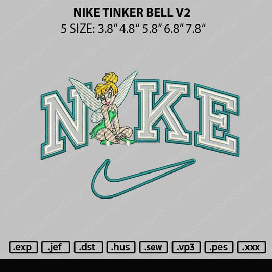 Nike Tinker Bell Embroidery File 5 sizes