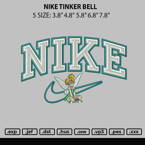 Nike Tinker Bell Embroidery File 5 sizes