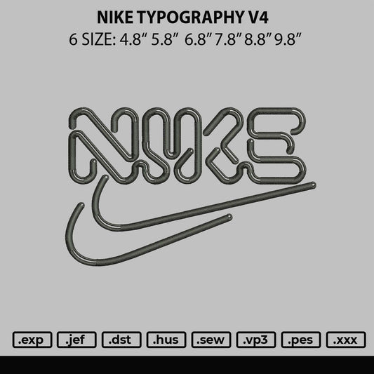 Nike Typography V4 Embroidery File 6 sizes