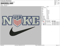 Nike Usa Embroidery File 4 sizes