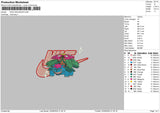 Nike Venusaur Embroidery File 6 sizes