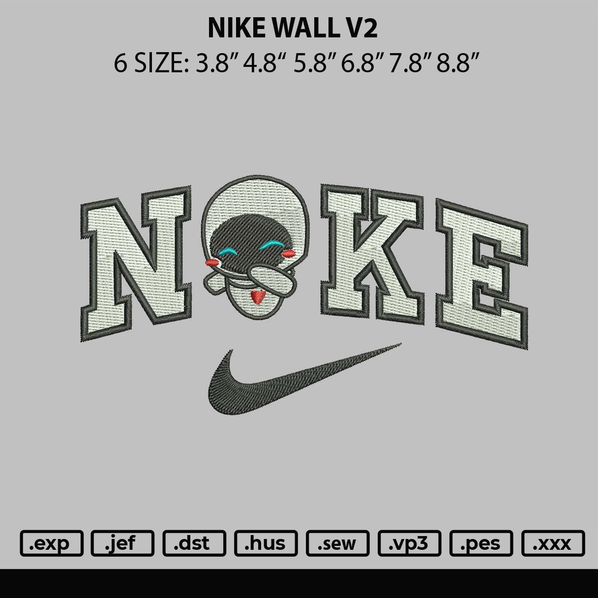 Nike Wall V2 Embroidery File 6 sizes