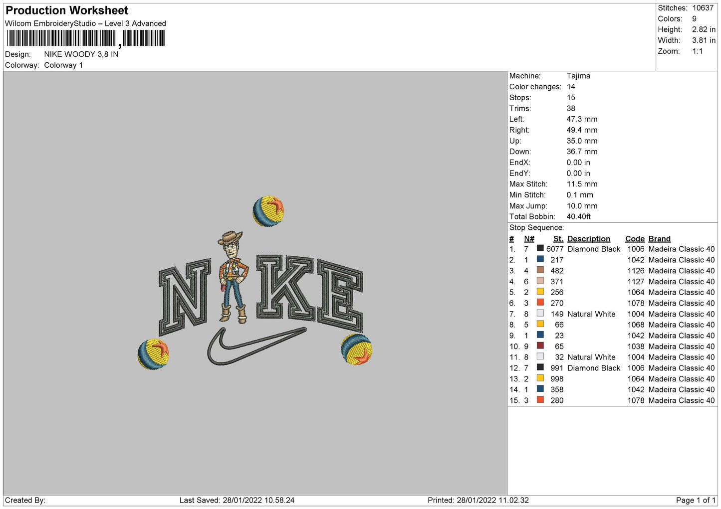 Nike Woody Embroidery File 4 size