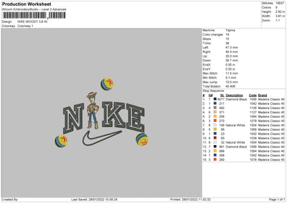 Nike Woody Embroidery File 4 size