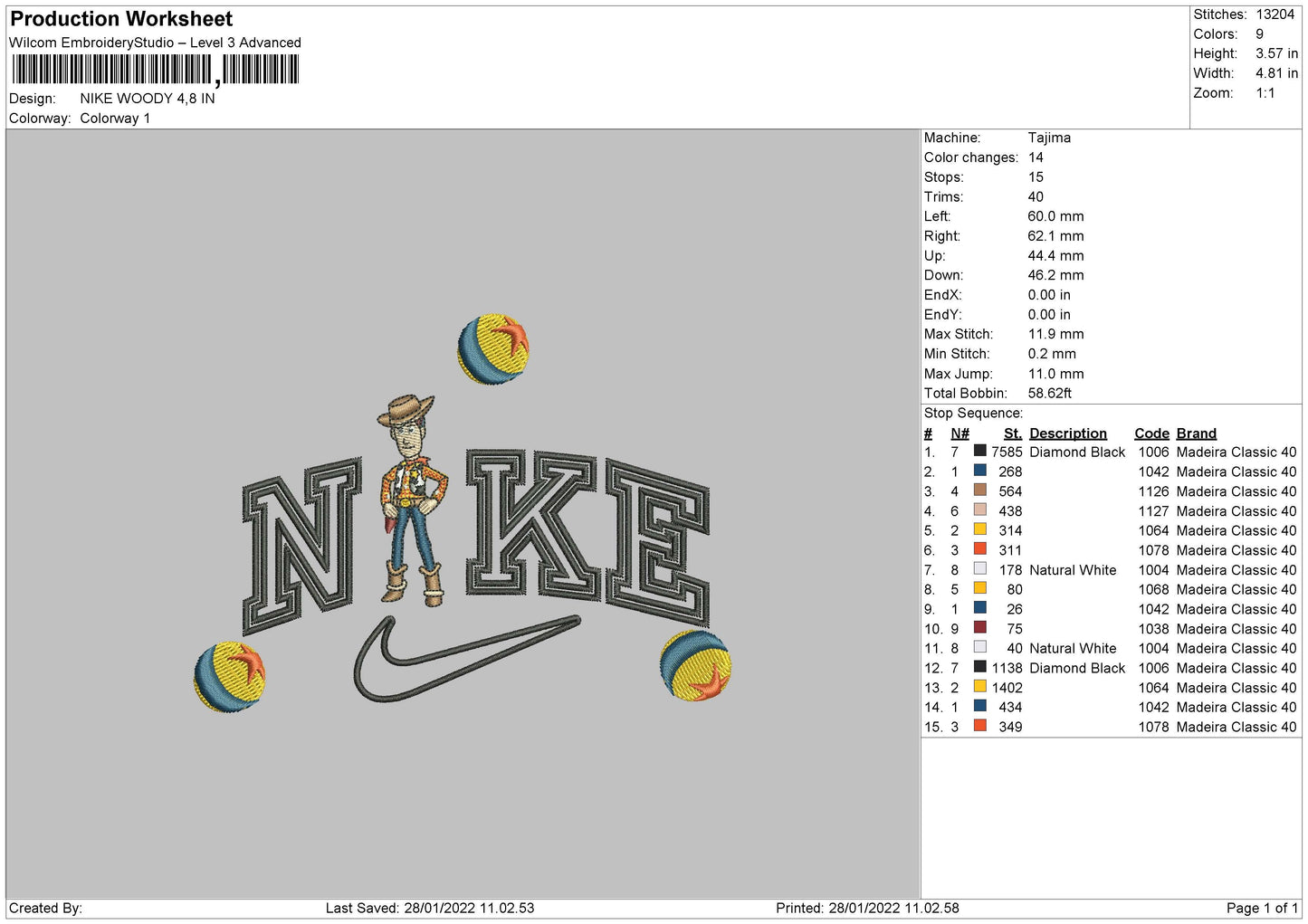 Nike Woody Embroidery File 4 size
