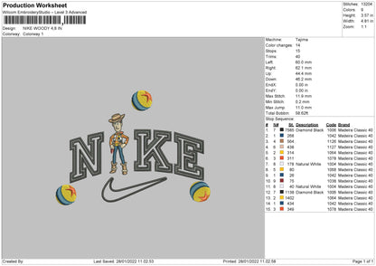 Nike Woody Embroidery File 4 size